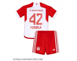 Bayern Munich Jamal Musiala #42 Domáci Detský futbalový dres 2023-24 Krátky Rukáv (+ trenírky)
